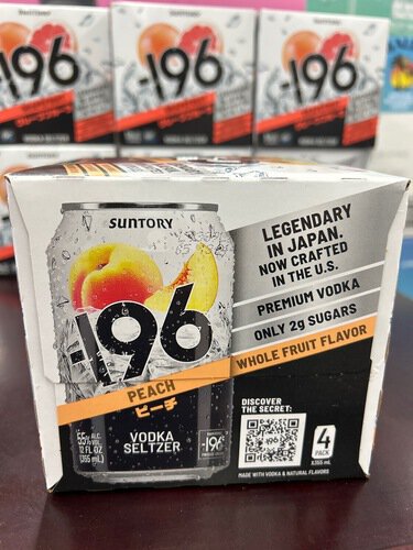 -196 Peach Vodka Seltzer 4 Pack