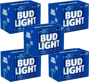 5 Bud Light 12oz cans 30pk