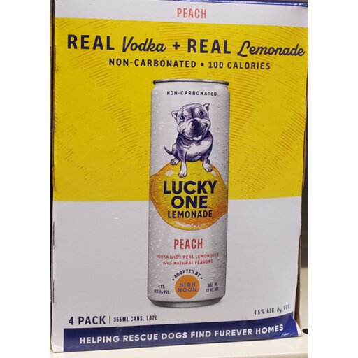 Lucky One Vodka Lemonade Peach 6/4 Can 4OZ - Berkley fine wine