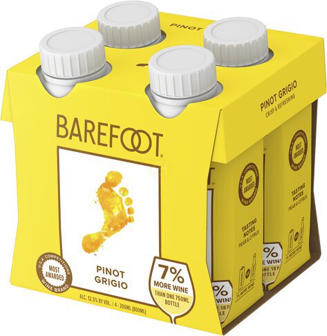 Barefoot Cellars Pinot Grigio White Wine Tetra 4pk