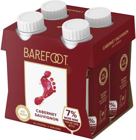 Barefoot Cellars Cabernet Sauvignon Red Wine Tetra