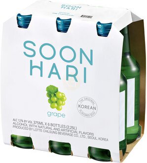 Soonhari Korean Soju Grape Non-appellated of single serve