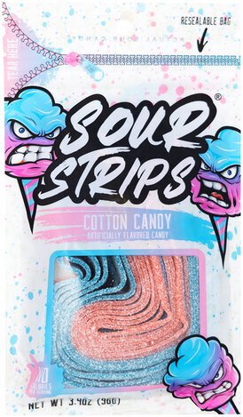 Sour Strips Cotton Candy Artificially Flavored Candy