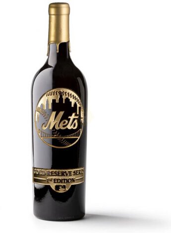 New York Mets Cabernet Sauvignon Gold Etched
