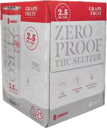 Select Zero Proof Seltzer Grapefruit 4x12oz