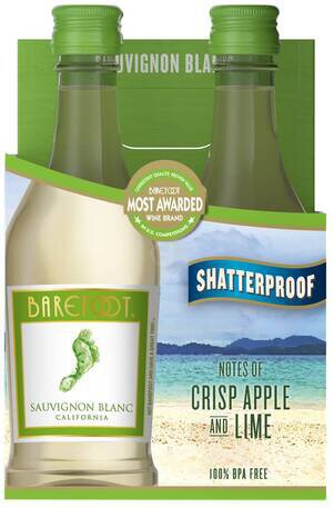 Barefoot Sauvignon Blanc White Wine (4 x 187 ml)