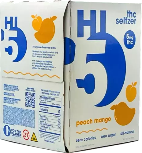 Hi5 Peach Mango 5mg Thc Seltzer