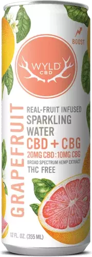 Wyld Grapefruit 20mg Cbd 10mg Cbg Sparkling Water Single