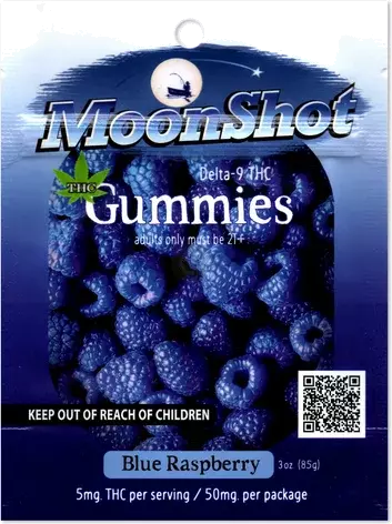 Moonshot B Raspberry Gummies 5mg Thc