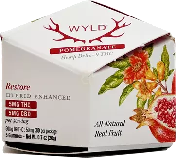 Wyld Pomegranate Thc Gummy 5mg Thc 5mg Cbd Per Serving