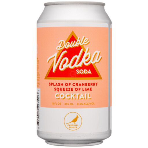 Cardinal Spirits Double Vodka Soda Rtd Cocktail W Cranberry And
