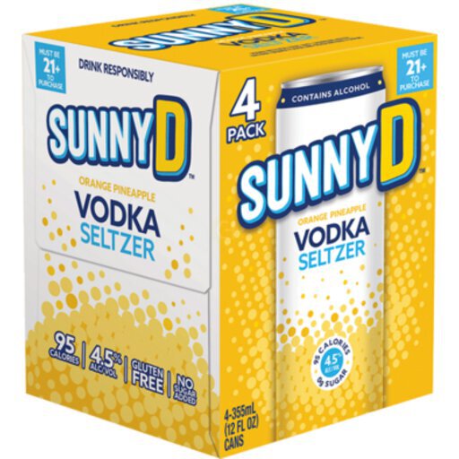 Sunny D Vodka Seltzer Orange Pineapple 12OZ - Super Saver
