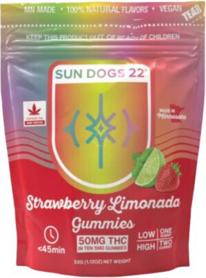 Sun Dogs Gummies Straw Lemon Thc 50mg