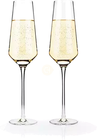 Viski Raye Crystal Champagne Flutes Sets