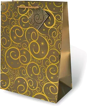 Gift Bag Gold Swirls Large