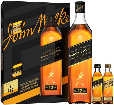 Johnnie Walker Black Label Limited Set W Double Black & 1 Gold Label Reserve 50ml
