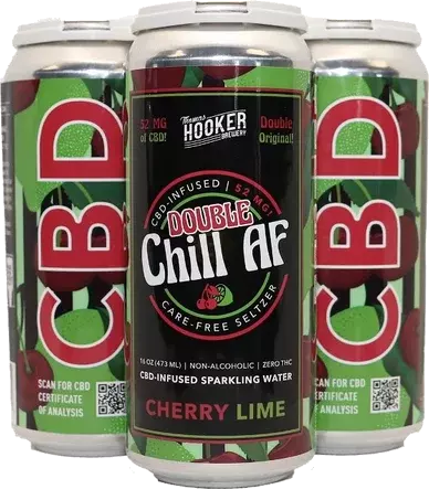 Thomas Hooker Double Chill Af Cbd Infused Sparkling Water Cherry Lime 4 Pk Cans
