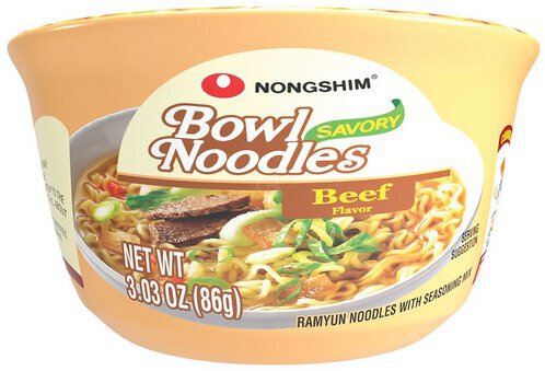 Beef & Ginger Flavor Bowl Noodle Soup
