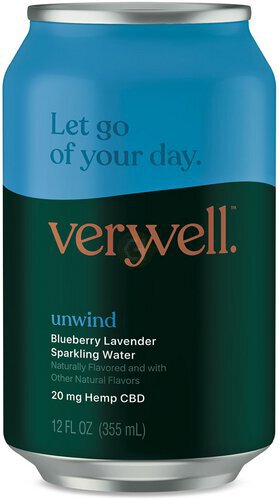 Very Well Unwind Blueberry Lavender Sparkling Cbd Water
