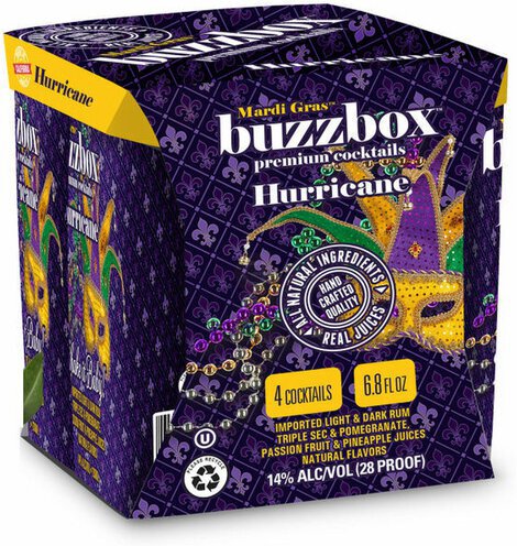 Buzzbox Cocktail Mardi Gras Hurricane