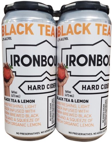 Ironbound Hard Black Tea Lemon Cans 4 Pks