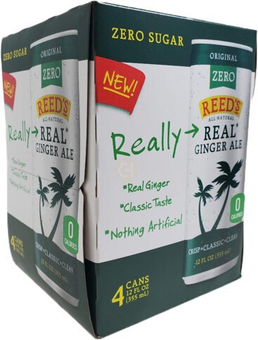 Reeds Really Real Zero Sugar Ginger Ale Na 4/12 Oz Can