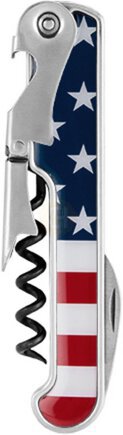 American Flag Stainless Steel Corkscrew By Foster & Rye