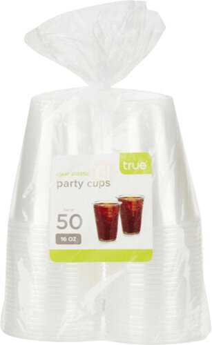 True Clear Plastic Party Cups 50 Pack