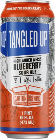 Carton Brewing Tangled Up Highlander Weiss Blueberry Sour Ale Cans Cans