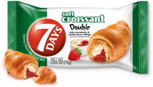 7 Days Soft Croissant Double With Strawberry And Vanilla