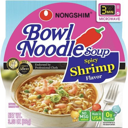 Nongshim Bowl Noodle Soup Spicy Shrimp 3/03oz