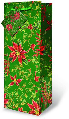 Gift Bag Holly & Poinsettia