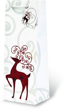 Wrap Art Red Reindeer Gift Bag