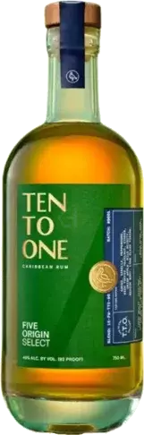 Ten To One Five Origin Select Caribbean Dark Rum Proof