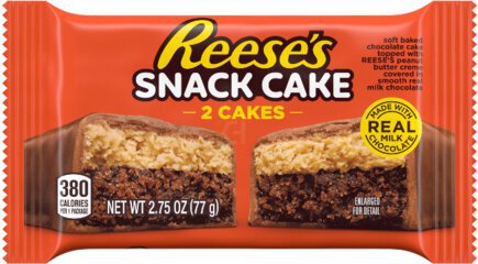 Soft Baked Chocolate Topped With Reese's Peanut Butter Creme Covered In Smooth Real Chocolate Snack Cake