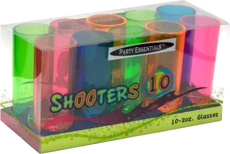 Plastic Color Shooters Glass Pak