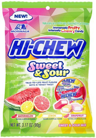 Hi Chew Chewy Candy Sweet & Sour Mix Watermelon Lemon Grapefruit