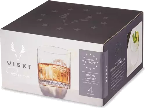 Viski Reserve European Crystal Dof Tumbler Rock Glass