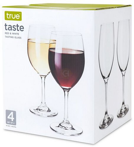 Taste Set Of 4 Red And White Tasting Glass By True