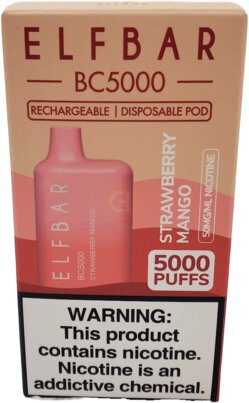 Elfbar Rechargeable Disposable Strawberry Mango Flavored 5000 Puffs