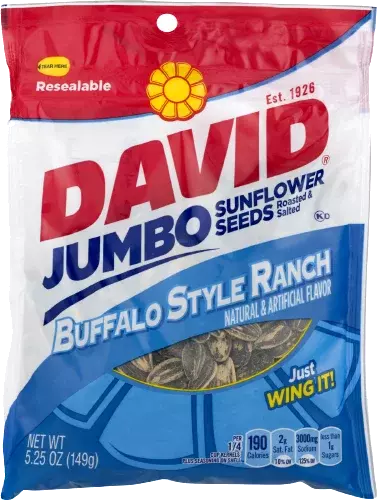 David Buffalo Style Ranch Sated & Roasted Jumbo Sunflower Seeds