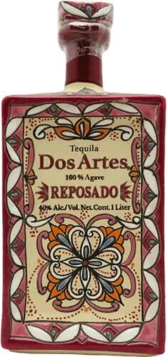 Dos Artes Tequila Reposado Classico Edition Aged In French Oak Barrels Dark Pink Ceramic