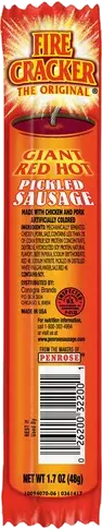 Fire Cracker Original Giant Red Hot Pickled Sausage