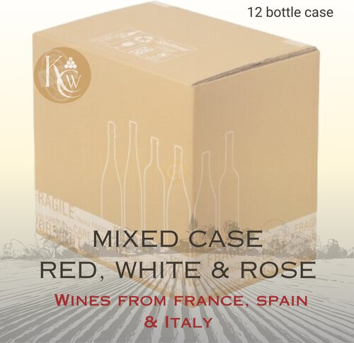 MIX CASE RED, WHITE & ROSE FROM EUROPE 12 BOTTLES