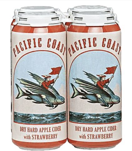 Pacific Coast Strawberry Hard Cider 4 Pack Cans