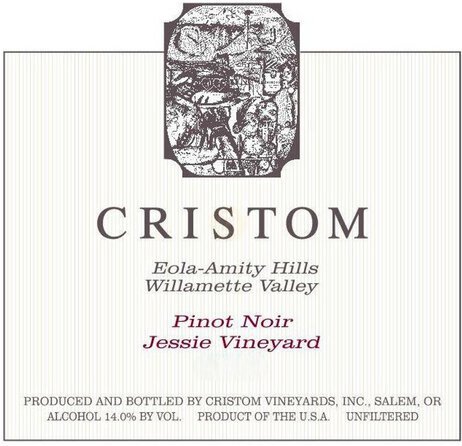 Cristom Vineyards Pinot Noir Jessie Vineyard Eola Amity Hills