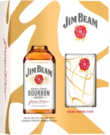 Jim Beam Bourbon White Label Holiday Refreshment Gift Set