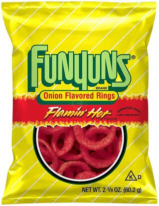 Funyuns Onion Flavored Rings Flamin Hot Flavor Bag