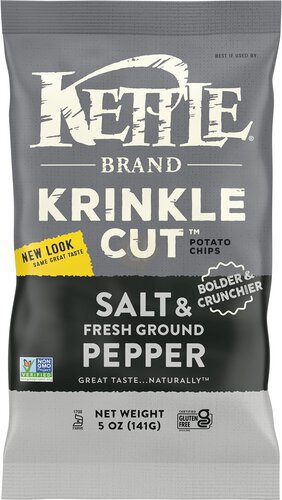 Kettle Potato Chips Krinkle Cut Salt & Fresh Ground Pepper