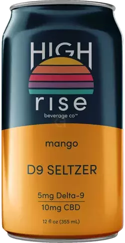 12ozcan High Rise Mango D9 Seltzer 5mg Thc 10mg Cbd